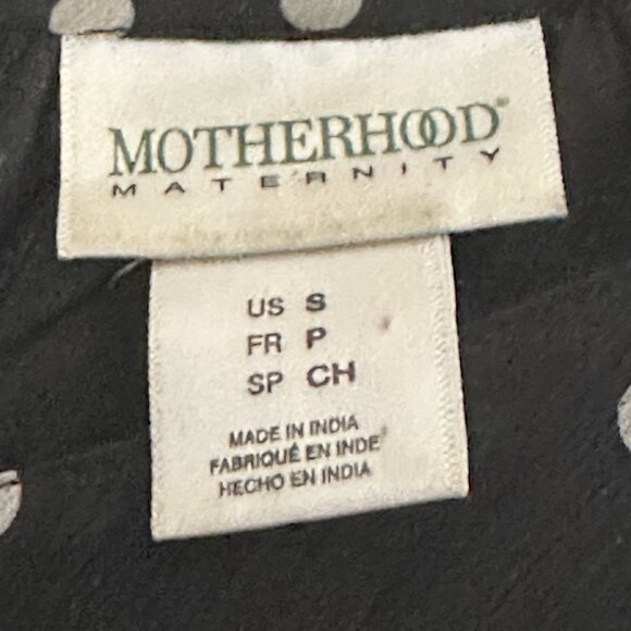 Motherhood Maternity Black Dress White Dots Size S - Picture 4 of 4